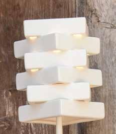 21,5 Floor lamp Ceramic elements square shaped Decoration: matt white Frame: iron painted