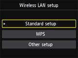 Stop. Passare alla schermata Impostazione standard. Metodo pulsante d-a Selezionare il metodo di connessione più adatto fra i seguenti.