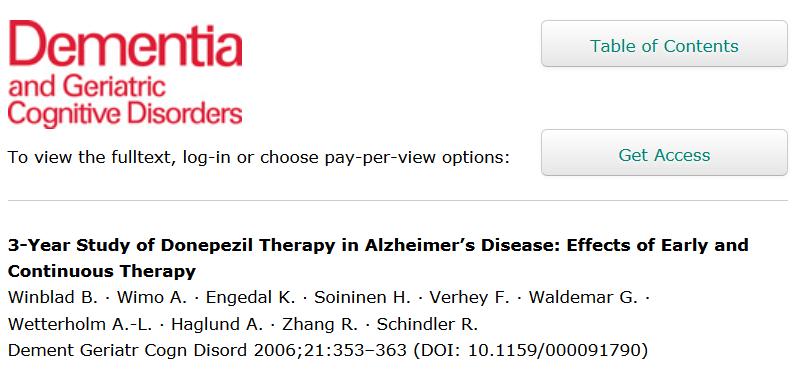 ...benefits seen in patients starting donepezil therapy early in the course of Alzheimer s disease There was a trend for