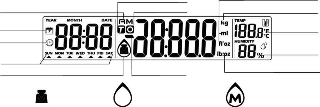 DESCRIZIONE PRODOTTO Area di pesatura Cochio batteria Supporto LCD display *Figura solo illustrativa che può non corrispondere esattamente al Vostro prodotto.