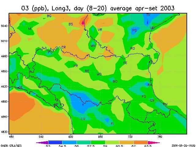 Figura 47 - Concentrazioni medie di biossido di azoto (NO 2 ) nel semestre invernale