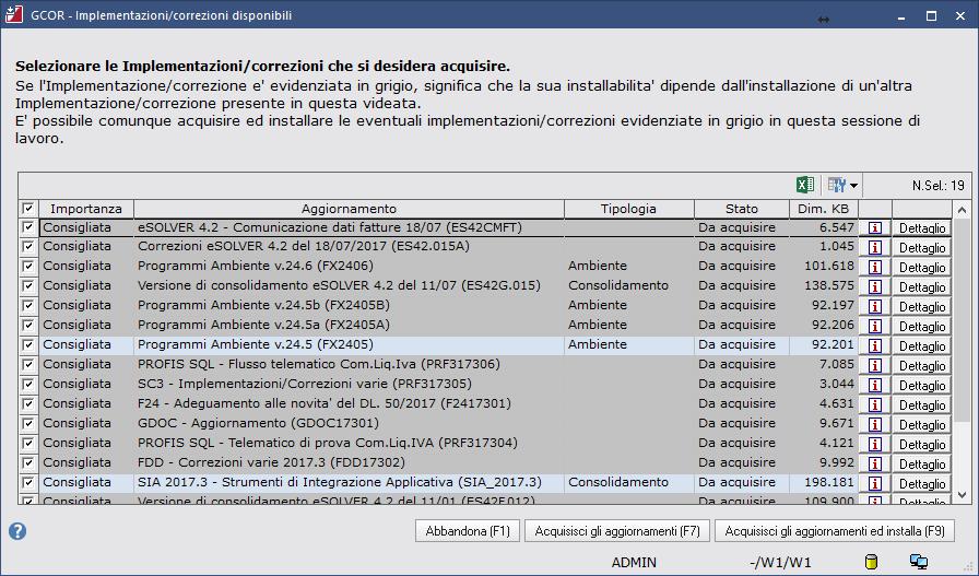 Se EDF è unificato con il gestionale si presenta subito questa videata: Premere Si (F4) Compare la