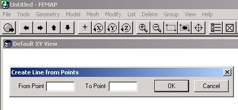 Costruzione della geometria Creazione delle curve: 1 Menu:Geometry/CurveLine/Points 2 Premere sul