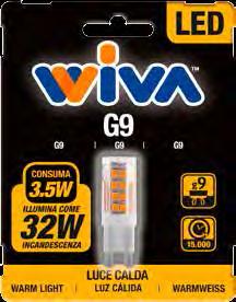 WIVA LED SPECIAL G9 CRI > 80 LED G9 CERAMICA CODICE WATT K ATTACCO LUMEN CL. ENERG. EQ. INC.