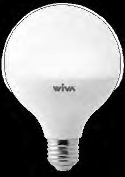 LED BASIC WIVA GLOBO Lampada LED a bassissimo consumo energetico dalla classica forma, per funzionamento a tensione di rete, direttamente sostituibile ad una sorgente con attacco E27.