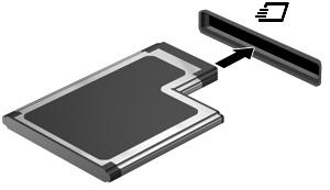Inserimento di una scheda ExpressCard ATTENZIONE: Per evitare di danneggiare il computer e le schede di memoria esterne, non inserire una scheda PC Card in uno slot ExpressCard.