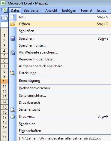 documenti ( Sfoglia ) Come in Excel 2003 puó anche usare il simbolo cartella 1 (che in Excel 2003 si trovava nella barra Standard ).