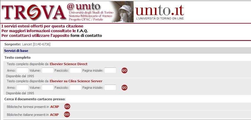 Secondo TROVA, il titolo è disponibile dal 1995 sulle due piattaforme Elsevier Science Direct e Elsevier Cilea Science Server. Clicca su GO per accedere online al testo pieno.