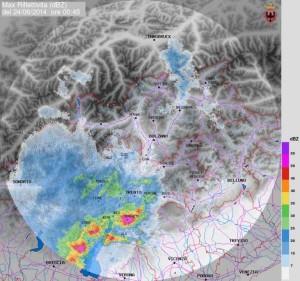 24 giugno 2014: maltempo in Trentino Nella giornata del 24 giugno 2014 gli indici temporaleschi erano molto favorevoli per lo sviluppo di forti temporali con associati forte vento e grandinate di