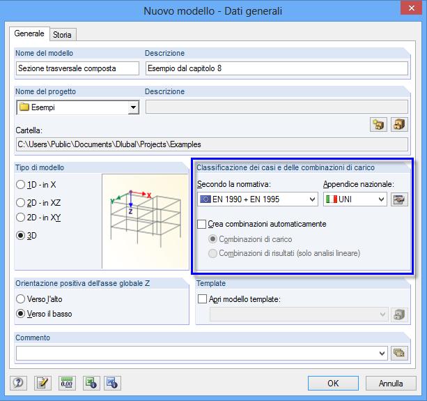 8 Esempi 8.2.2 Calcolo con RFEM Il sistema e i carichi sono creati in RFEM come modelli 3D.