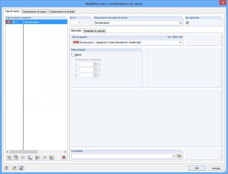 peso proprio quando si crea il caso di carico perché è tralasciato anche nell esempio di [9].