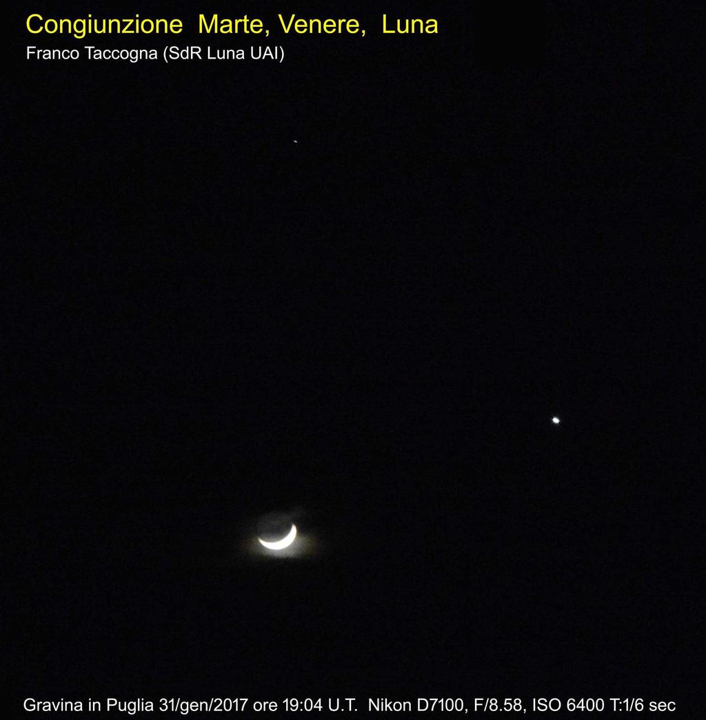 Congiunzioni Luna e pianeti.