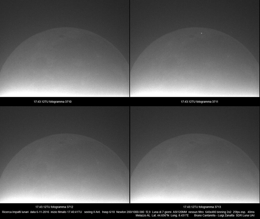 Ricerca Impatti Lunari..Data 6-11-2016 Luna di 7 giorni Seeing II Ant. Trasp.