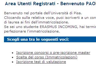 Cliccare sulla voce Iscrizione concorsi Clicca sul pulsante "Concorsi" per