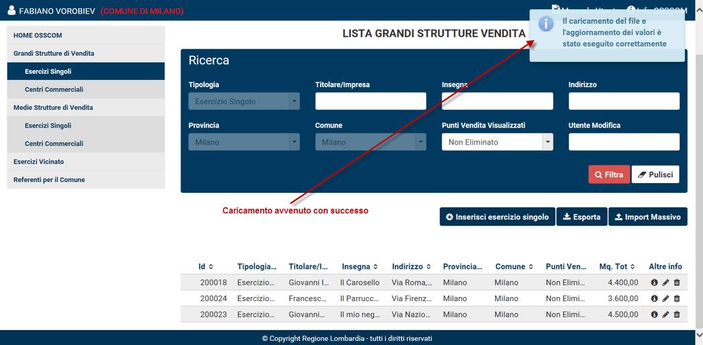 il sistema riscontri degli errori in almeno un