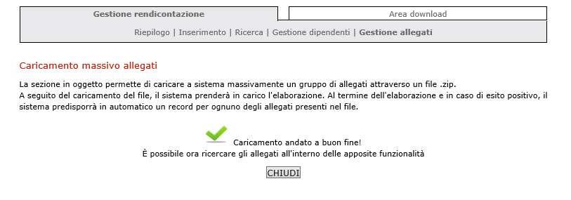 Per procedere al caricamento è necessario selezionare il pulsante Browse per scegliere il file dal proprio PC. Una volta scelto si conferma l operazione con il pulsante ALLEGA.