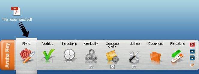 Firma un file con la tua ArubaKey Fai partire il programma di Firma come descritto nelle sezioni Collega la tua Aruba Key o Avvia il programma di firma.