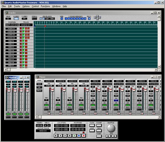 Quartz Audio Master Freeware Quartz Audio Master Freeware è un sequencer free scaricabile dalla rete all indirizzo: http://www.digitalsoundplanet.com/.