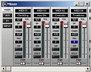 Mixer Tracce SOUND Strumento assegnato al canale Volume XP (Transpose) permette di trasporre tutta la traccia da 24 a +24 semitoni.