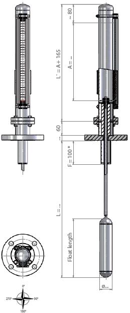 150 C Peso specifico: 690 kg/m 3 Con rivestimento in PFA Materiale: Acciaio inox con rivestimento interno in PFA Interasse: min. 150 - max.