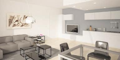Si compone di un luminoso soggiorno con accesso al terrazzo, cucina separata abitabile, 2 camere al piano superiore, 2 bagni e 2 terrazzi.