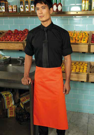 274 PR158 Colours Bar Apron Grembiule lungo in stile bar con grande tasca frontale e taschino per penna.