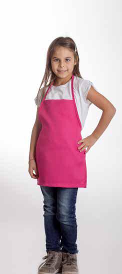 Apron Kids White: 0% cotone. Pink: 65% polyester, 35% cotton.