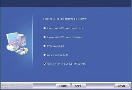 Windows/Visualizzare la schermata di selezione del software (procedura comune) Installazione di altri Installazione del solo driver PASSAGGIO 1-5/5 Installazione del solo driver Non è possibile