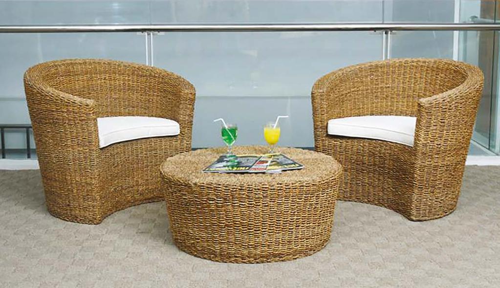 RATTAN SET IN BANANO NATURAL ARABELLA poltrona