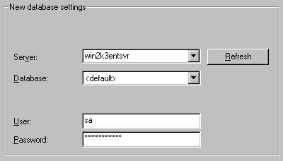 Schermata 80 - Indicazione dei dettagli del server SQL Microsoft Access with Existing option (Microsoft Access con opzione Esistente).