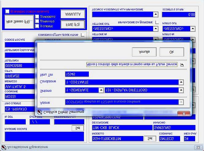 1.2.4 Accettazione Riparazioni La procedura Future Service 2 di WG2000 consente di tramettere le riparazioni accettate in WG2000 sul sistema Samsung in modo automatico.