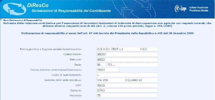 la seconda parte riguarda le informazioni relative al lavoratore; la terza parte riguarda la richiesta di incentivo (il cui prospetto, come verrà illustrato in seguito,