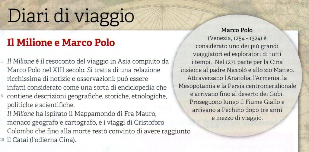 Attività 19 Leggi il testo. Rispondi alle domande sotto. (Adattato da Bravissimo 3, ed. Bulgarini) Domande 1. Di che cosa parla il Milione? 2. Di che anno è? 3. A che cosa si può paragonare? 4.