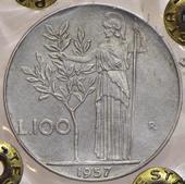 6257 100 Lire 1956  6 AC SPL 20 6258 100 Lire