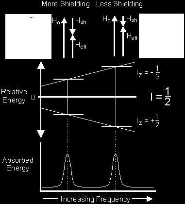 meno schermato più schermato B sch B sch B eff B eff Energia relativa B eff =B 0 -B sch =B 0 -B 0 =B 0 *(1- ) Energia assorbita =costante di