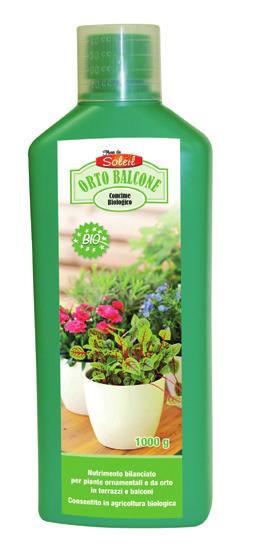 Concime Liquido BIO Orto Balcone Concime ottenuto da materie prime di origine naturale e formulato per la nutrizione di piante orticole in vaso.