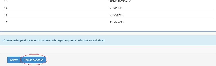 4.2.1 Annullamento dell invio della domanda Dopo aver inviato la domanda è possibile rientrare