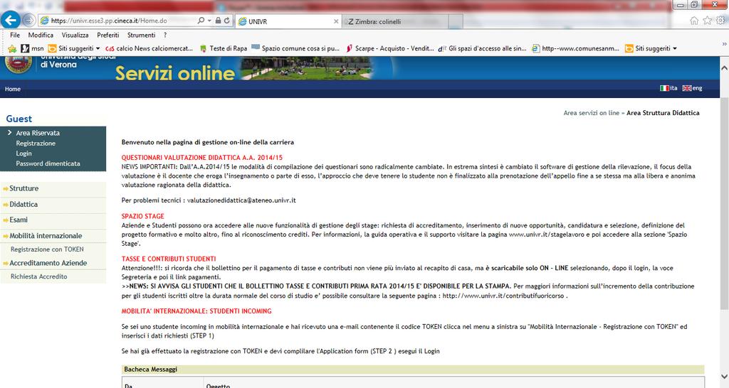 Quando il docente riceve la mail di notifica con la quale viene informato che si è concluso lo stage dello studente di cui risulta tutor accademico, l atto di carriera relativo al riconoscimento dei