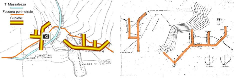 CAPITOLO 1. STUDI SULLA STABILITÀ DEL VERSANTE NORD DEL MONTE TOC 25 Nel corso della primavera, veniva costruito un cunicolo in sinistra di Val Massalezza (Fig. 1.19 e 1.