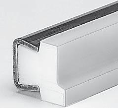 Materiali : profilato plastico in polietilene UMWPE (bianco). Profilato metallico in alluminio anoizzato. Raggio min curvatura : 0.