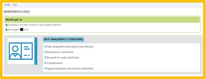 Riepilogo prenotazione Nel menù Novità per te è presente la prenotazione alla prova di ammissione a cui vuoi partecipare.