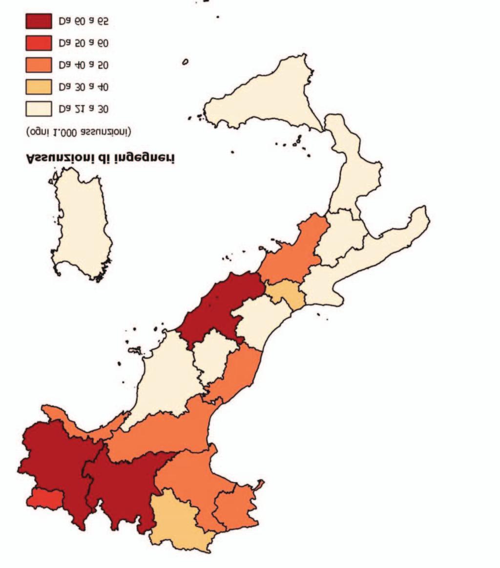 QUOTA DI ASSUNZIONI DI PERSONALE CON TITOLO UNIVERSITARIO IN INGEGNERIA OGNI 1.000 ASSUNZIONI COMPLESSIVE (VAL.