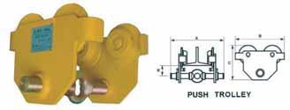 CARRELLI PORTA PARANCO MANUALE A SPINTA PT PUSH TROLLEY PARAMETRI Codici Portata dan/kg Trave di Peso