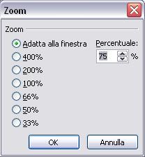 Zoom Visualizza Zoom Con lo strumento Zoom è possibile ingrandire la dimensione con cui viene visualizzato la presentazioni sul