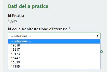 Compilare i Dati della Pratica e caricare la documentazione dei Moduli di richiesta del partenariato.