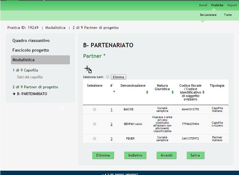 Competenze ed esperienze del capofila, B3 Dichiarazioni del partner, B 3.2 IVA, B3.3 Aiuti di Stato e B 3.