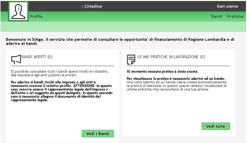 Si ricorda che sono disponibili il manuale e il tutorial relativi alle operazioni profilazione a SiAge di supporto agli