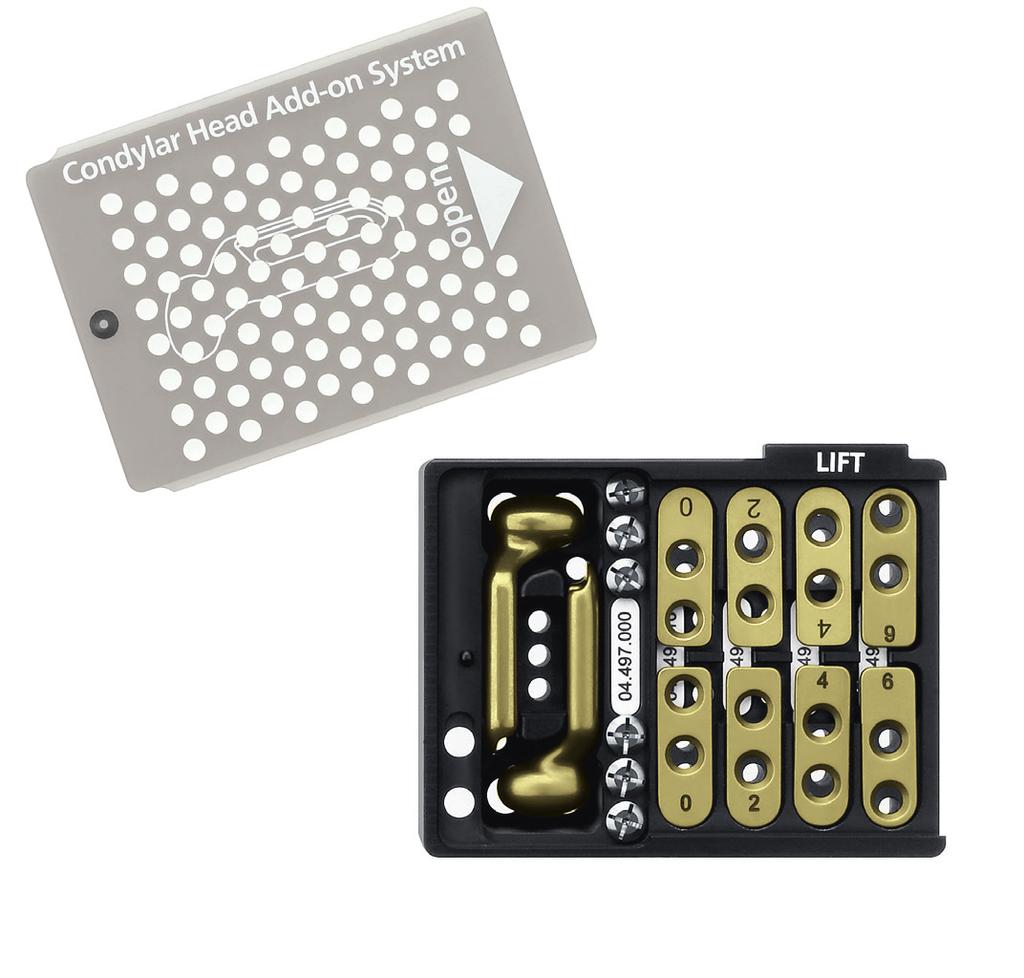 Set Ripiano per impianti del sistema d adattatore da testa condilica da usare con le placche di ricostruzione MatrixMANDIBLE e le placche UniLOCK 2.4 (61.449.000.