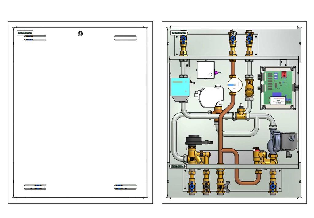 7694-2 HE-BOX Heating Box Satellite d utenza per impianti di riscaldamento con produzione di acqua sanitaria presso le utenze HBD Fornitura separata cassa metallica e nucleo idraulico Cassa metallica