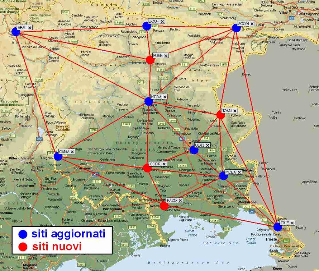 1. La rete GPS per il posizionamento in tempo reale A conclusione della prima fase del progetto l infrastruttura tecnologica realizzata (rete FReDNet) si compone di 12 stazioni GNSS (GPS+GLONASS)